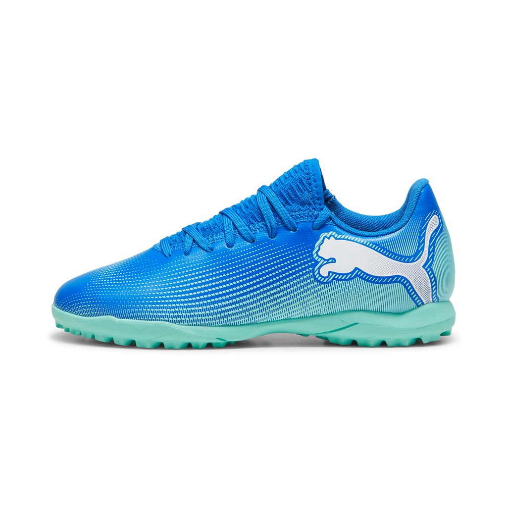 Scarpe da calcetto da ragazzo per terreni sintetici blu Puma Future 7