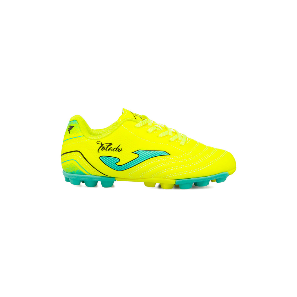 Scarpe da calcio da bambino giallo fluo con logo Joma Toledo