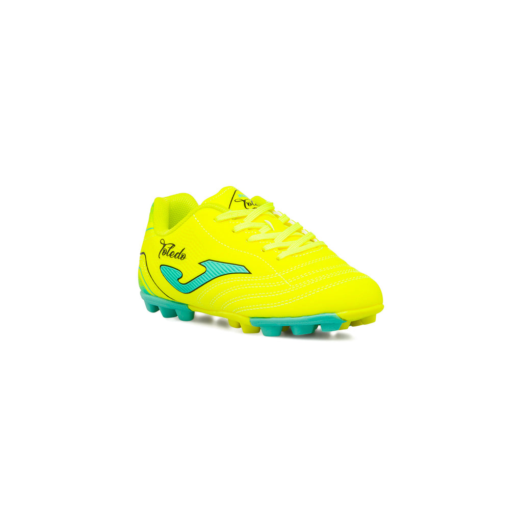 Scarpe da calcio da bambino giallo fluo con logo Joma Toledo