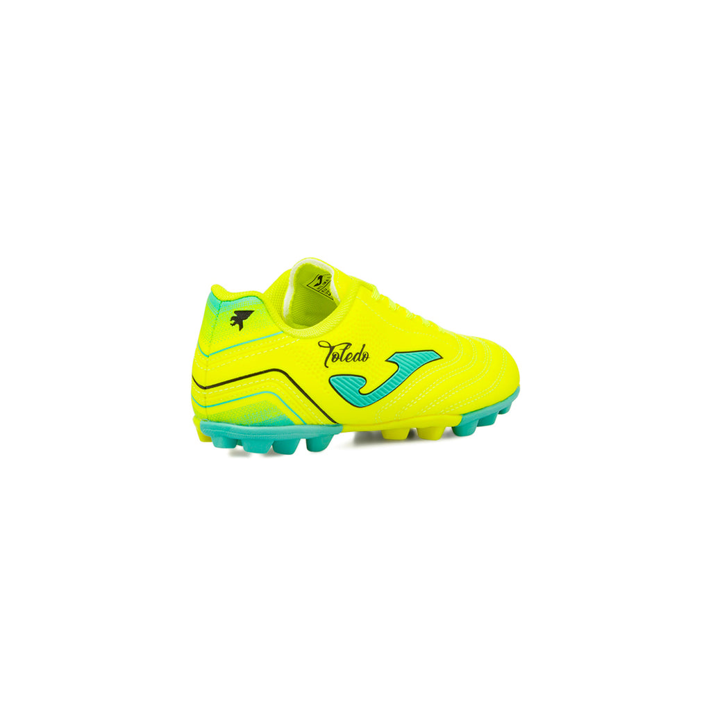 Scarpe da calcio da bambino giallo fluo con logo Joma Toledo