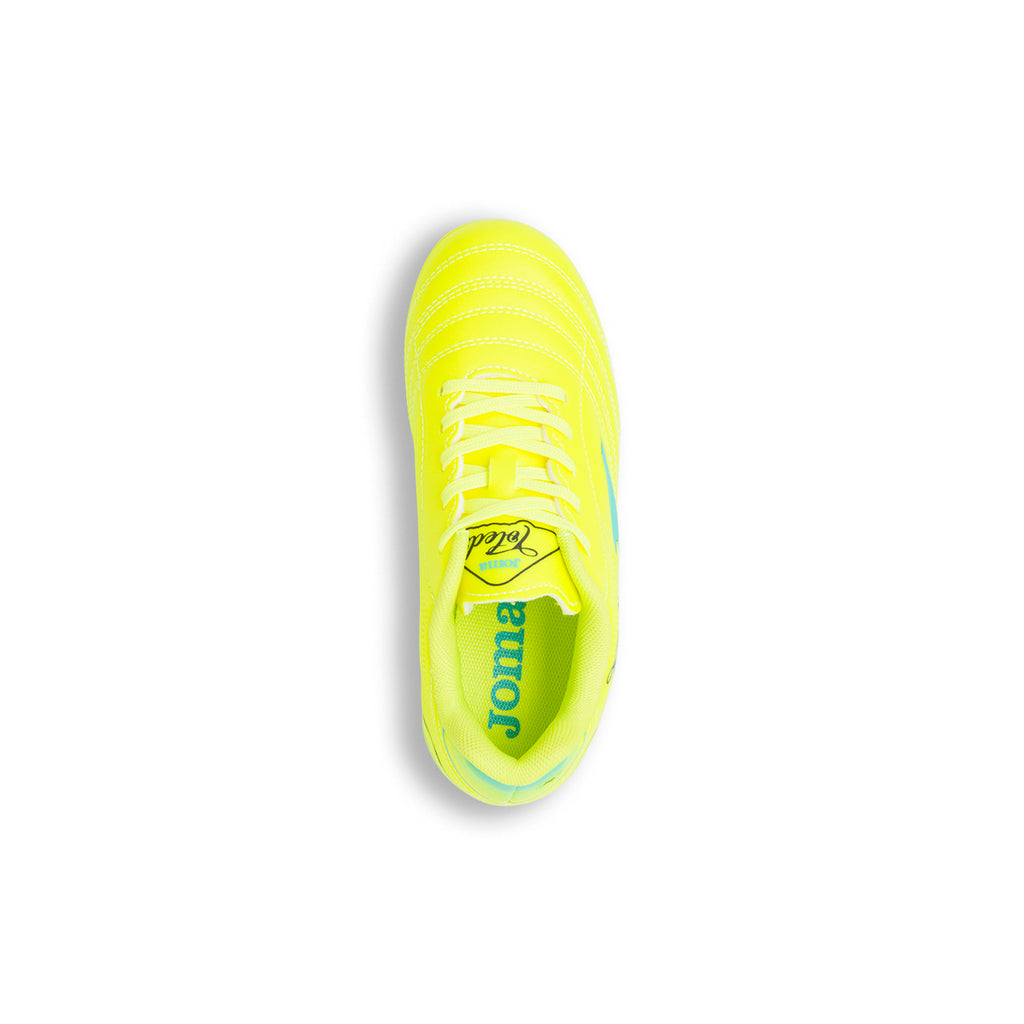 Scarpe da calcio da bambino giallo fluo con logo Joma Toledo