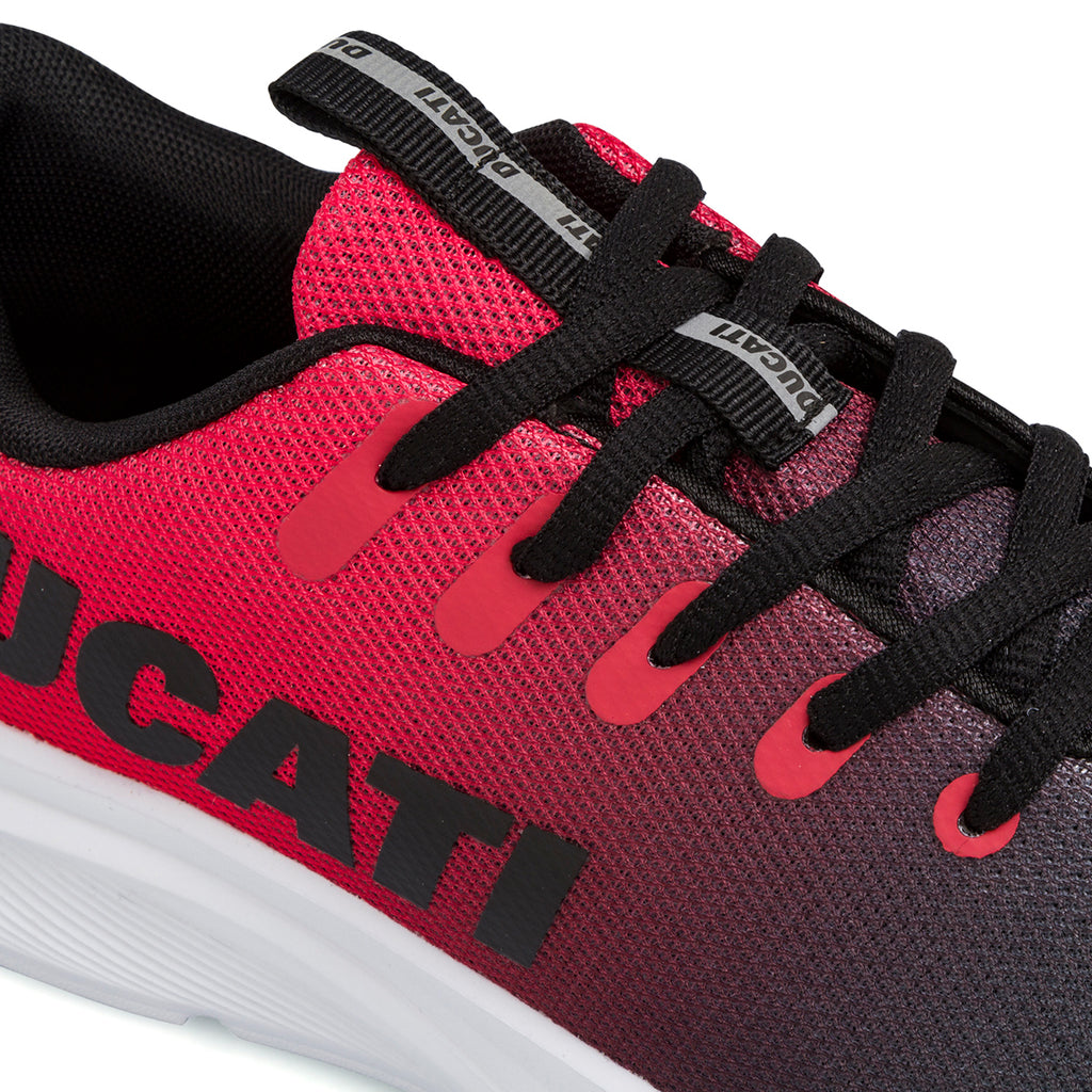 Sneakers da ragazzo nere e rosse con logo Ducati