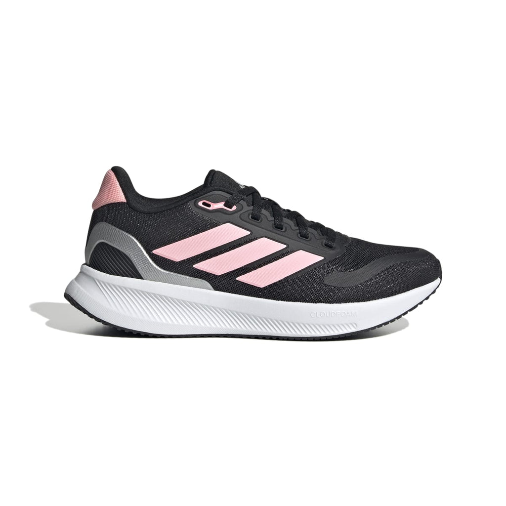 Scarpe da ginnastica nere e rosa da ragazza con logo adidas Runfalcon 5