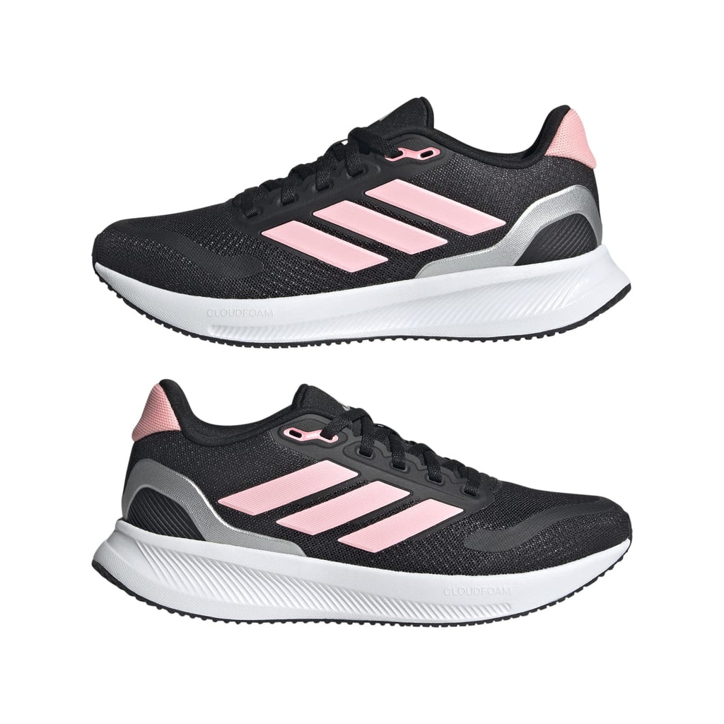Scarpe da ginnastica nere e rosa da ragazza con logo adidas Runfalcon 5