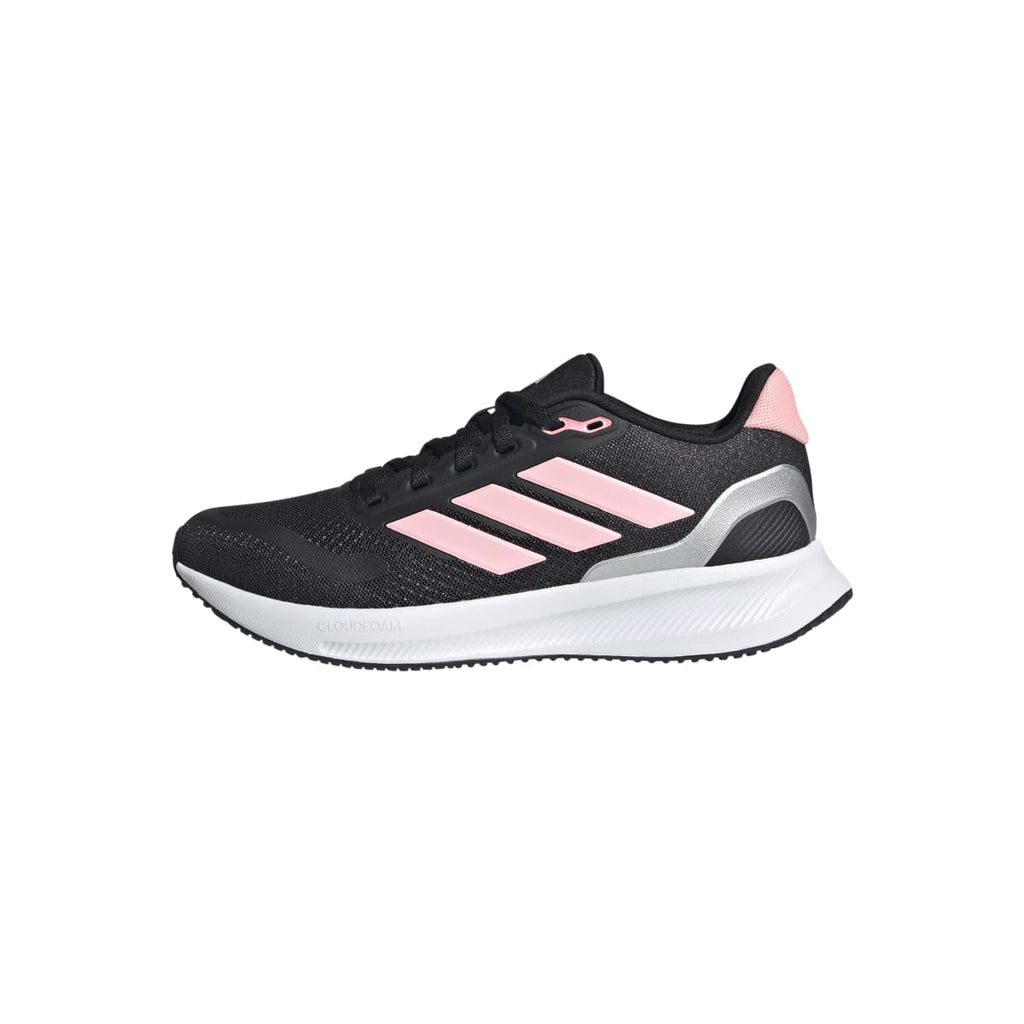 Scarpe da ginnastica nere e rosa da ragazza con logo adidas Runfalcon 5