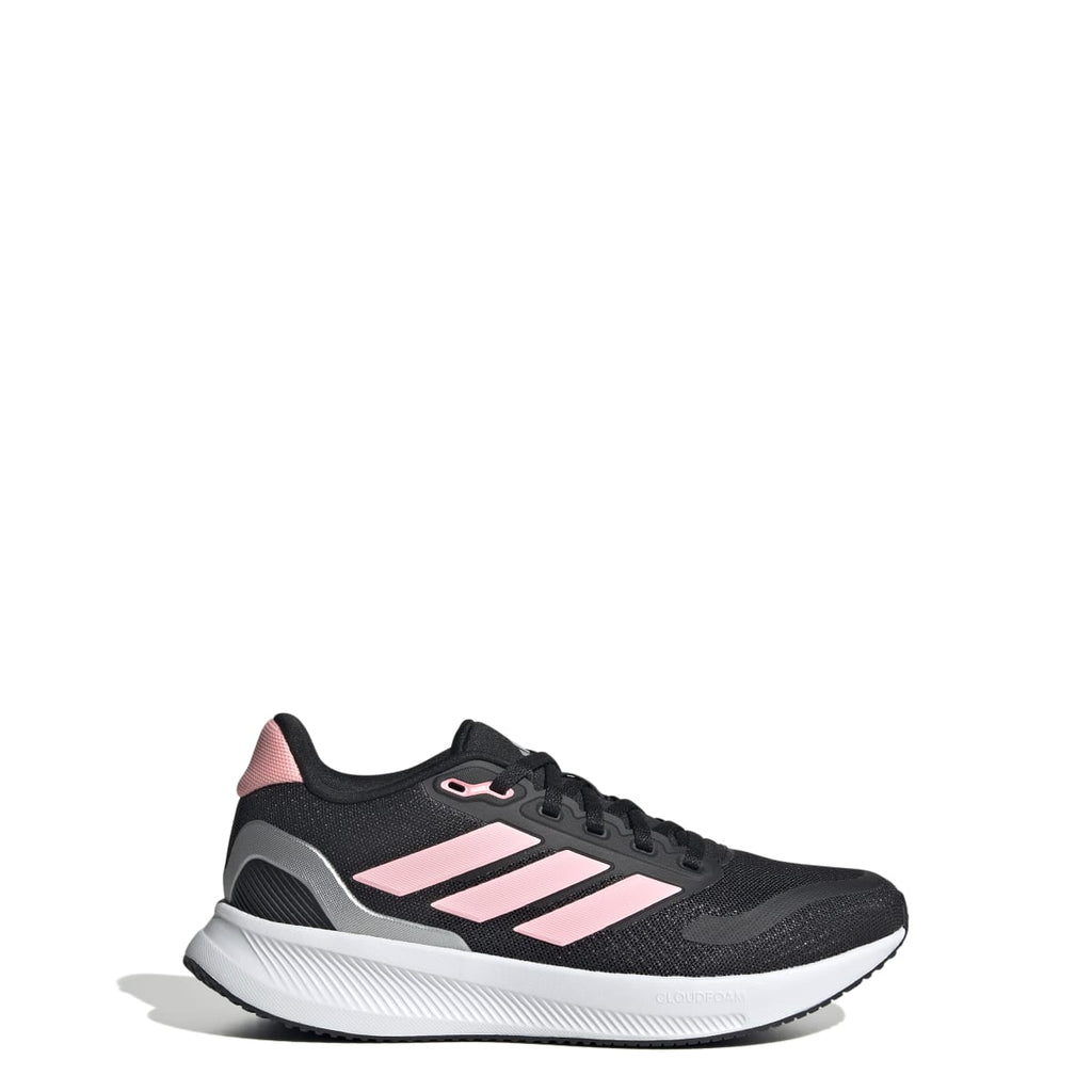 Scarpe da ginnastica nere e rosa da ragazza con logo adidas Runfalcon 5