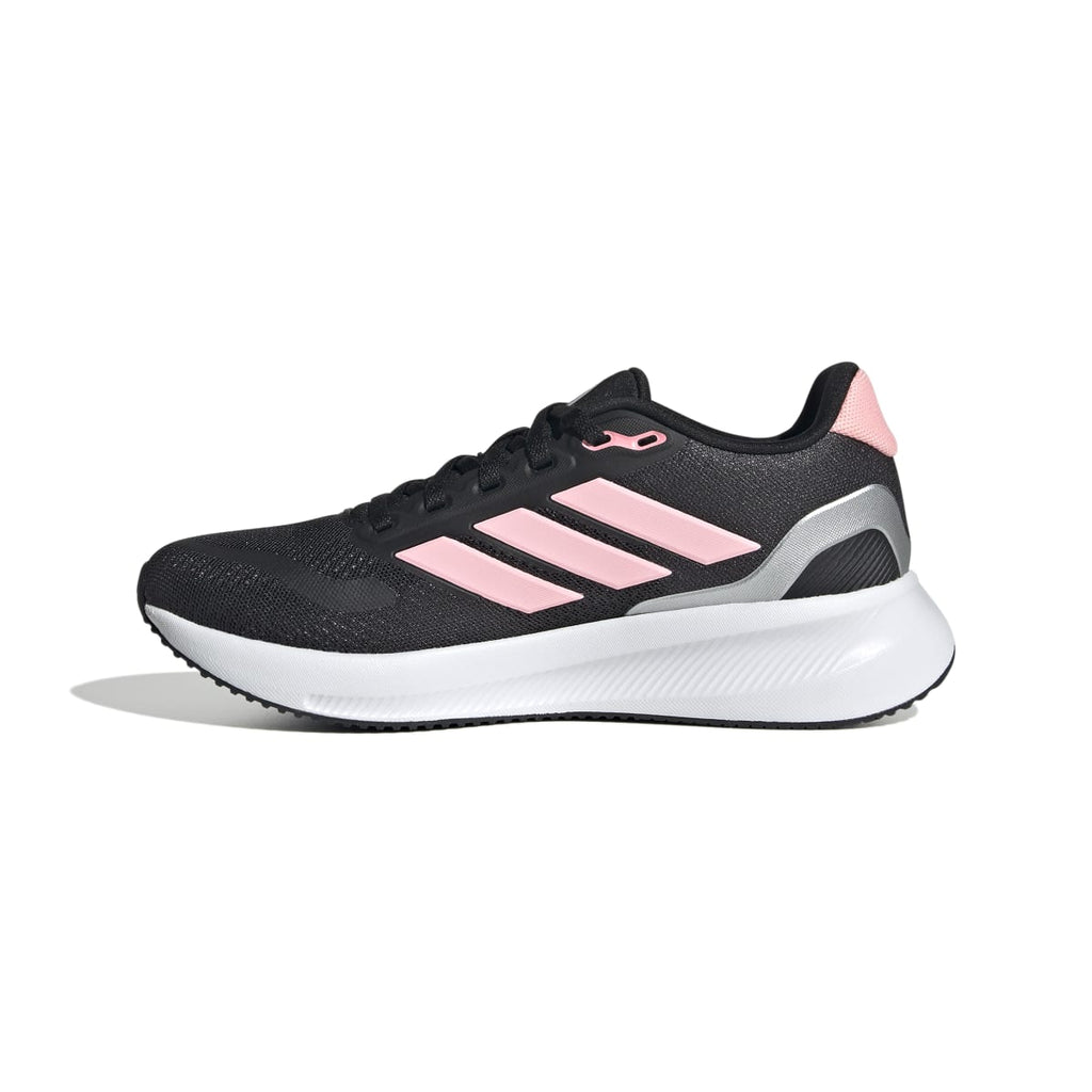 Scarpe da ginnastica nere e rosa da ragazza con logo adidas Runfalcon 5