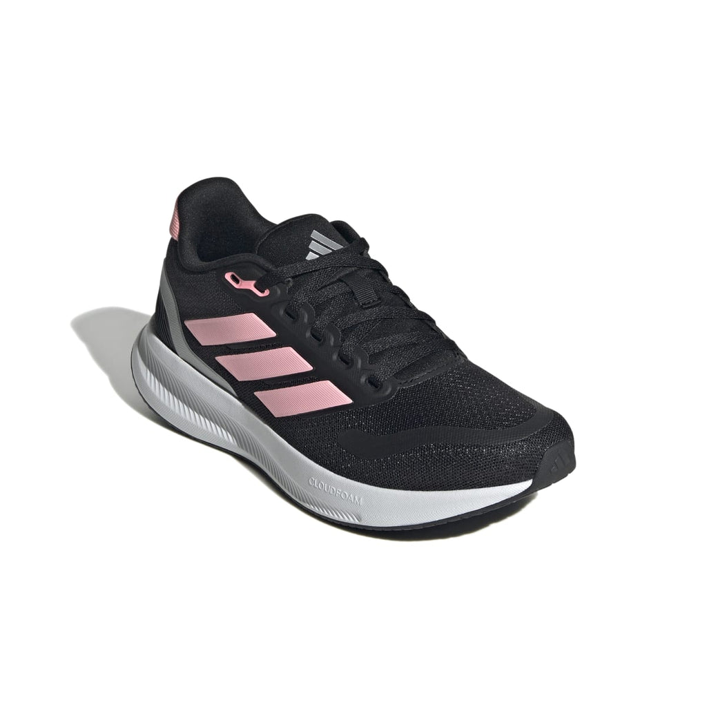 Scarpe da ginnastica nere e rosa da ragazza con logo adidas Runfalcon 5
