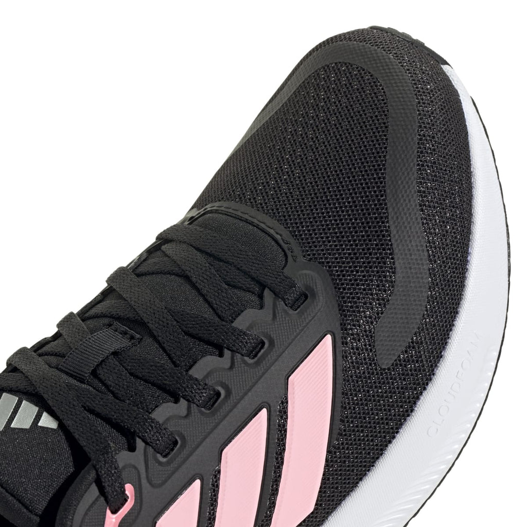 Scarpe da ginnastica nere e rosa da ragazza con logo adidas Runfalcon 5