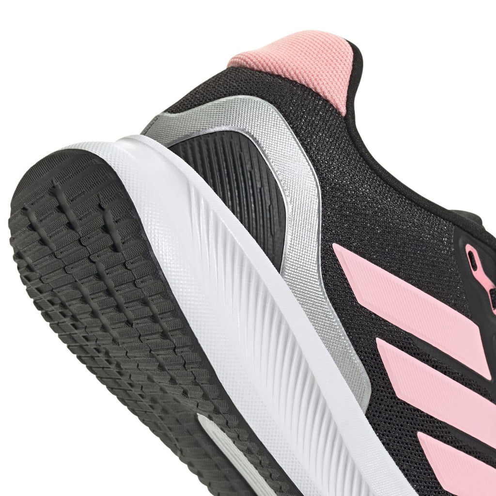 Scarpe da ginnastica nere e rosa da ragazza con logo adidas Runfalcon 5