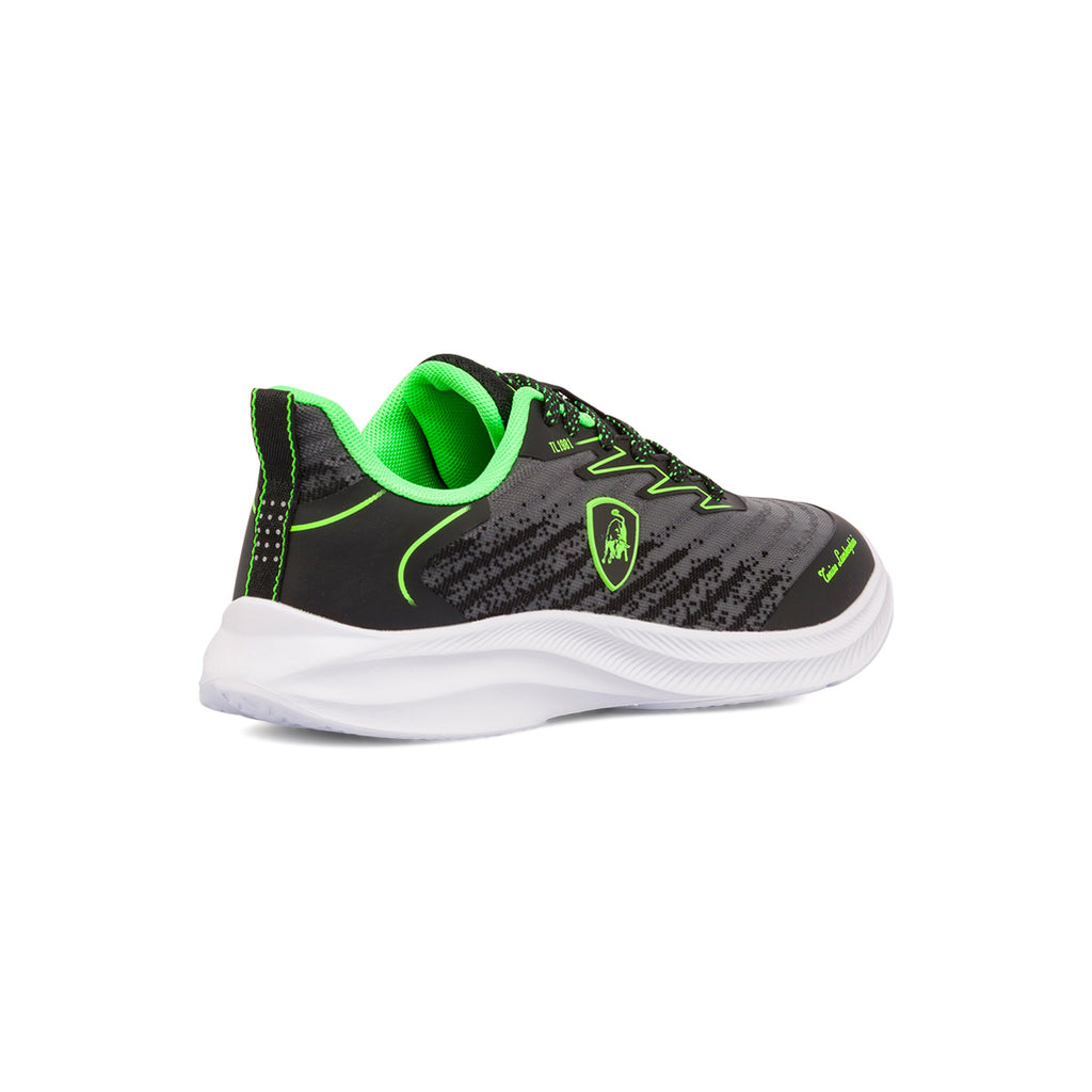 Sneakers grigie e nere con inserti verdi da ragazzo Tonino Lamborghini Raptorkick