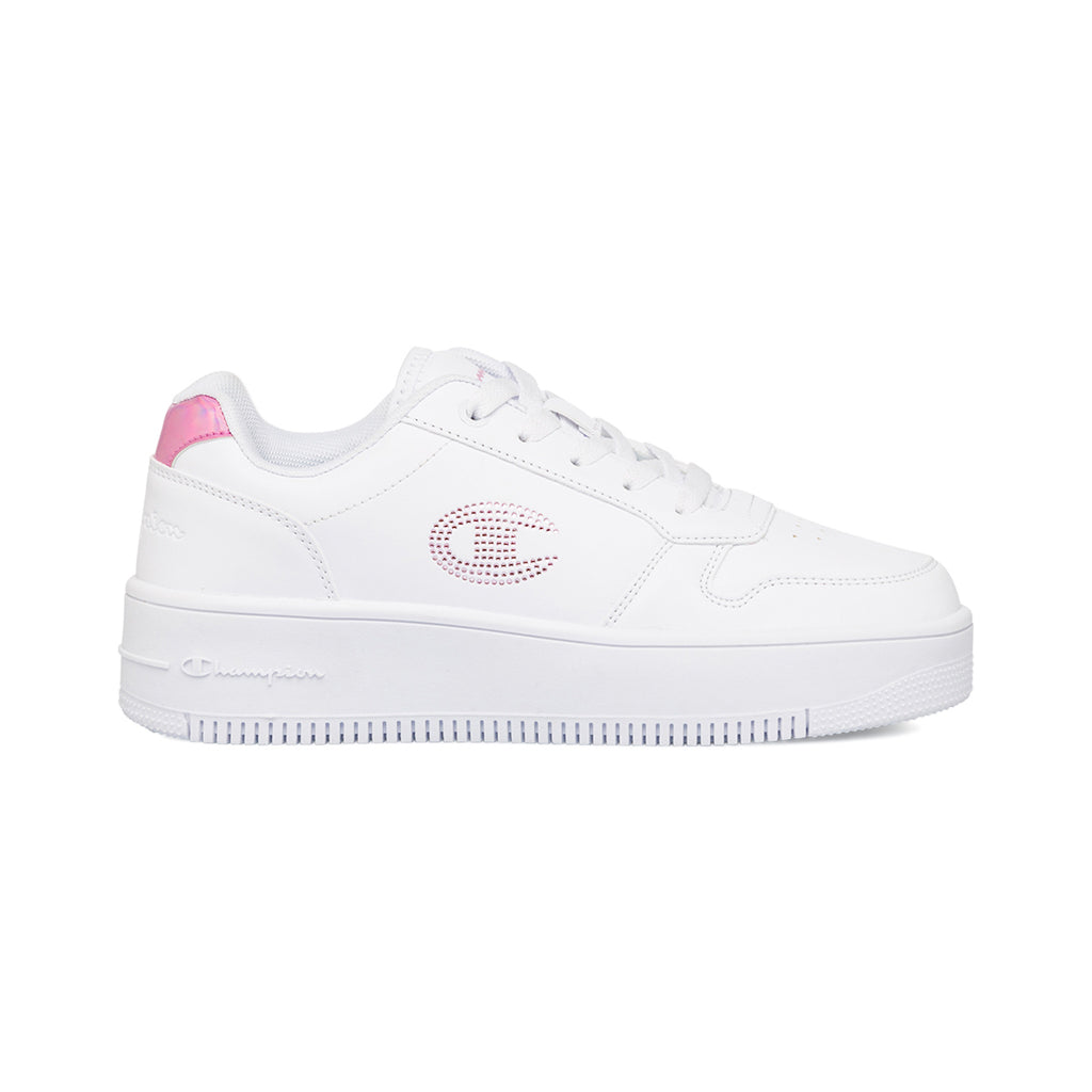 Sneakers da ragazza bianche con dettaglio glitter Champion Rebound Platform