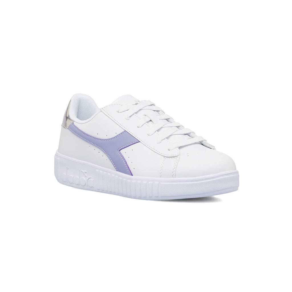 Sneakers da ragazza bianche con logo lilla Diadora game Step