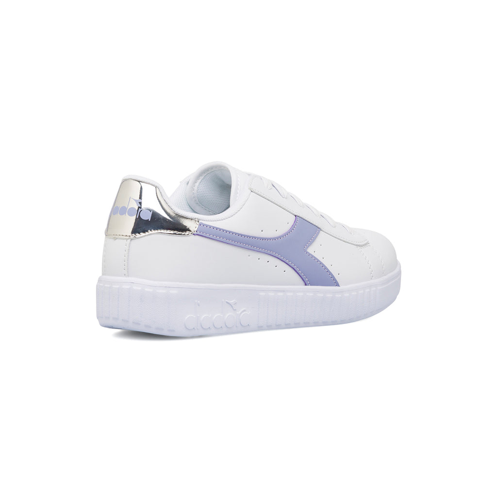 Sneakers da ragazza bianche con logo lilla Diadora game Step
