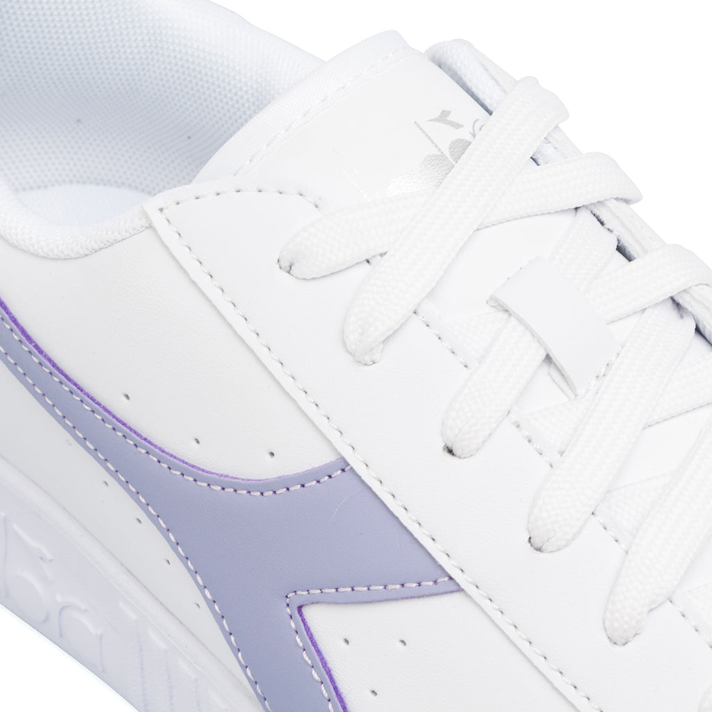 Sneakers da ragazza bianche con logo lilla Diadora game Step