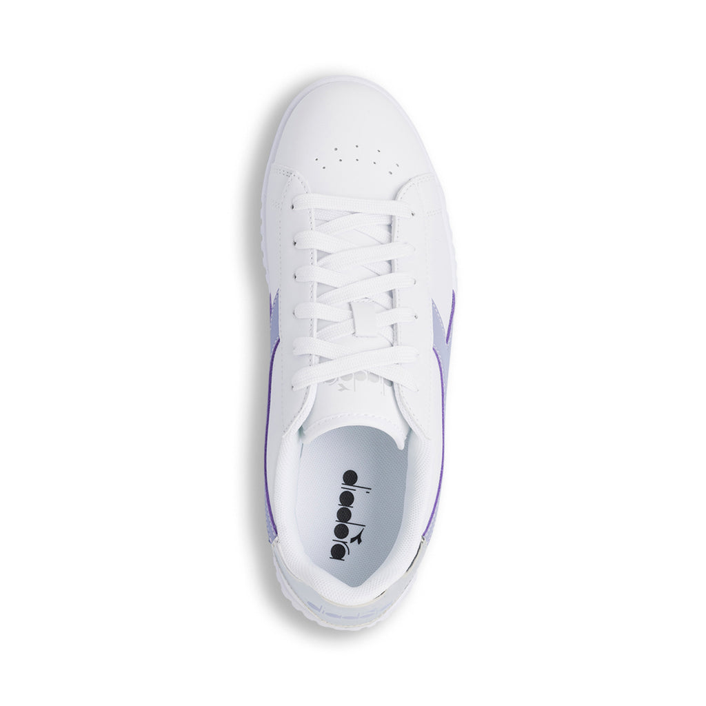 Sneakers da ragazza bianche con logo lilla Diadora game Step