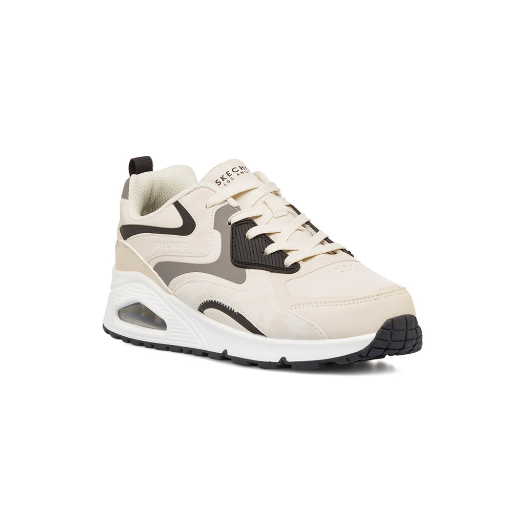 Sneakers beige da ragazzo con suola ad aria Skechers Uno Gen1