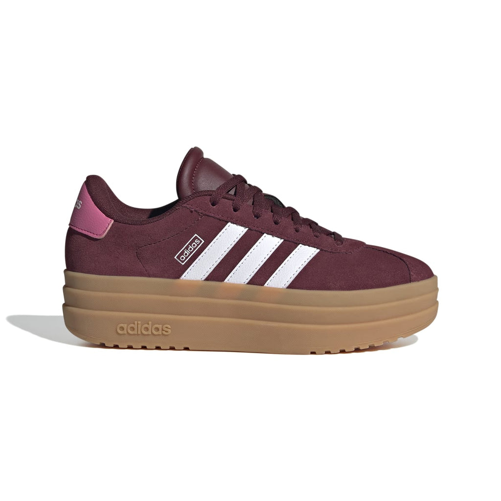 Sneakers platform casual rosso bordeaux da ragazza adidas VL Court Bold
