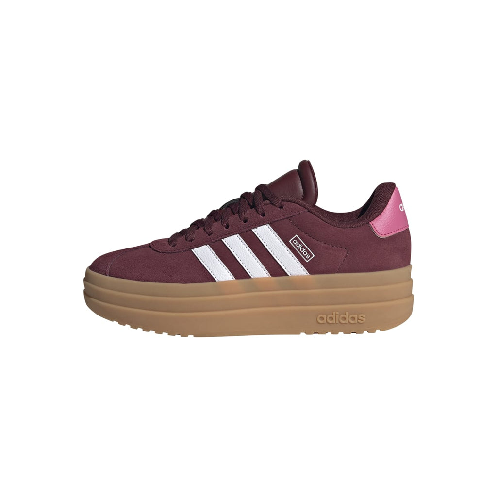 Sneakers platform casual rosso bordeaux da ragazza adidas VL Court Bold