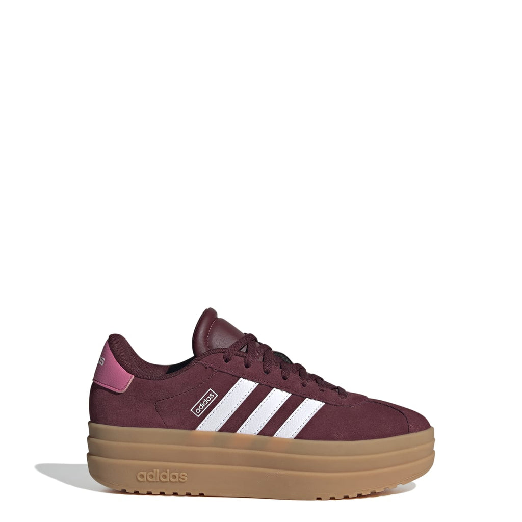 Sneakers platform casual rosso bordeaux da ragazza adidas VL Court Bold