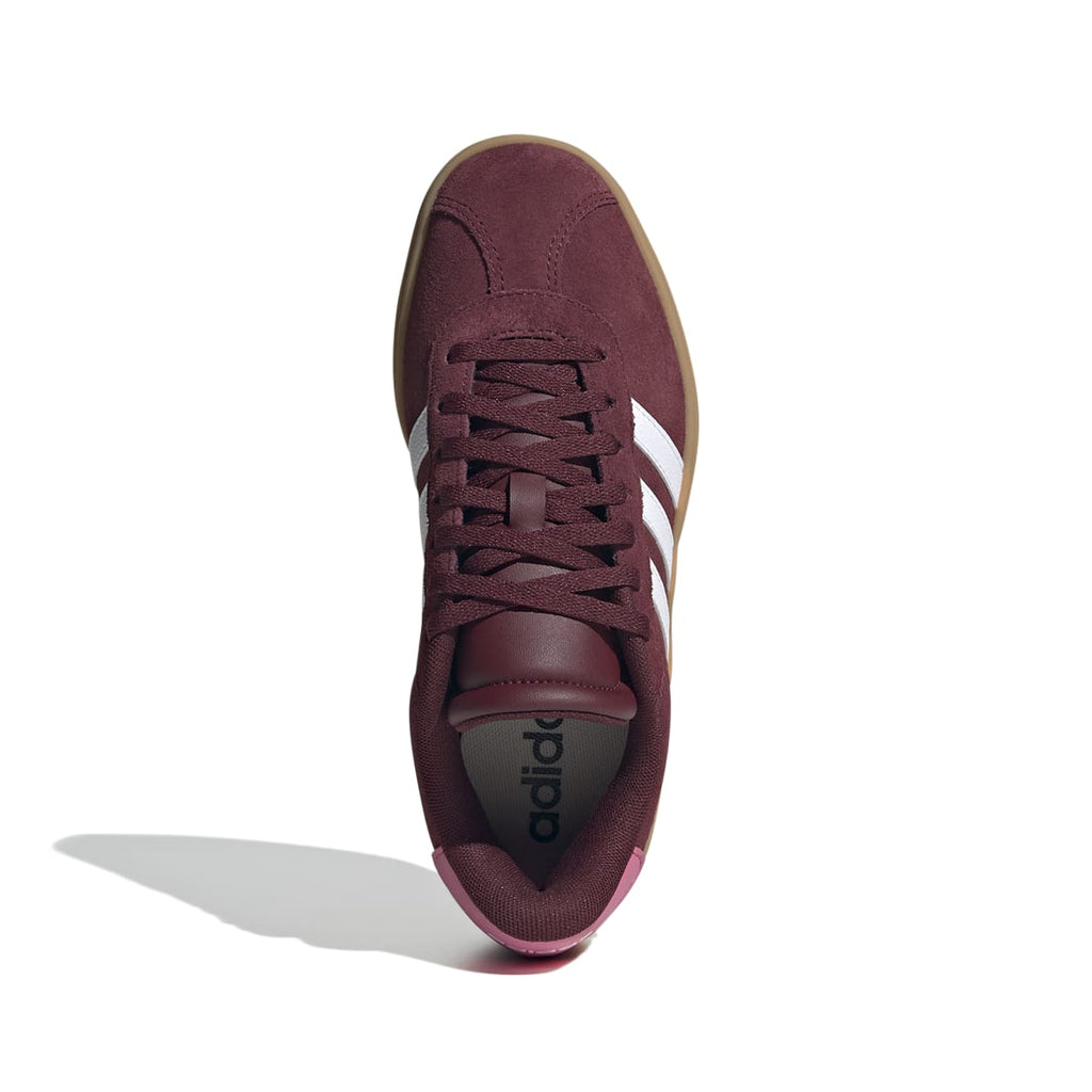 Sneakers platform casual rosso bordeaux da ragazza adidas VL Court Bold