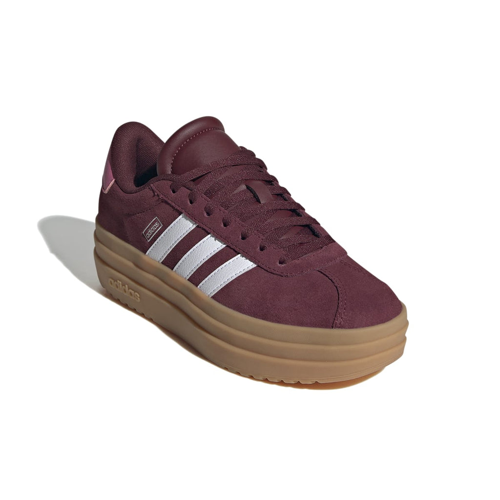 Sneakers platform casual rosso bordeaux da ragazza adidas VL Court Bold