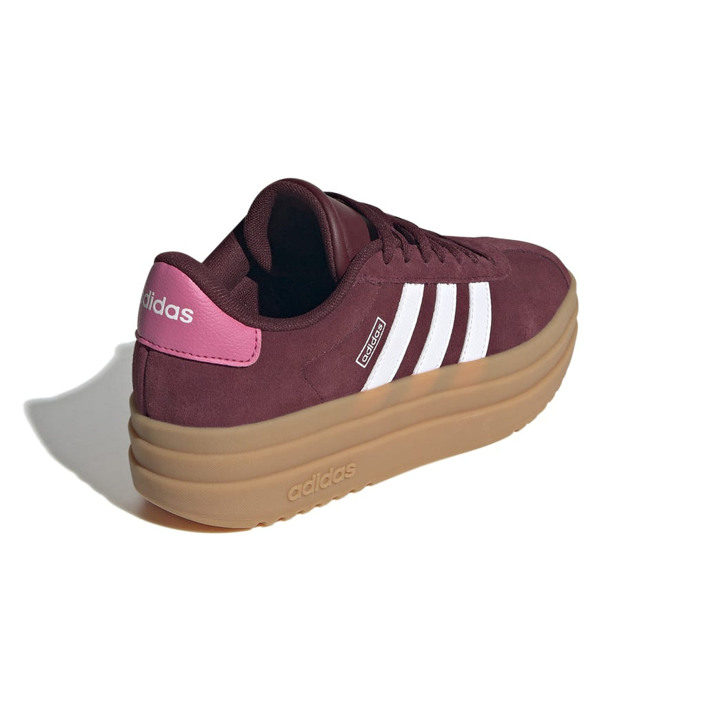 Sneakers platform casual rosso bordeaux da ragazza adidas VL Court Bold
