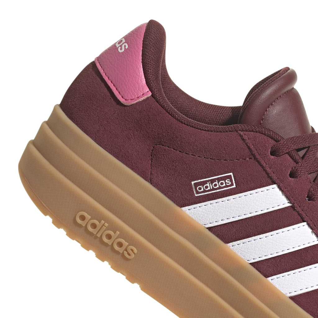 Sneakers platform casual rosso bordeaux da ragazza adidas VL Court Bold