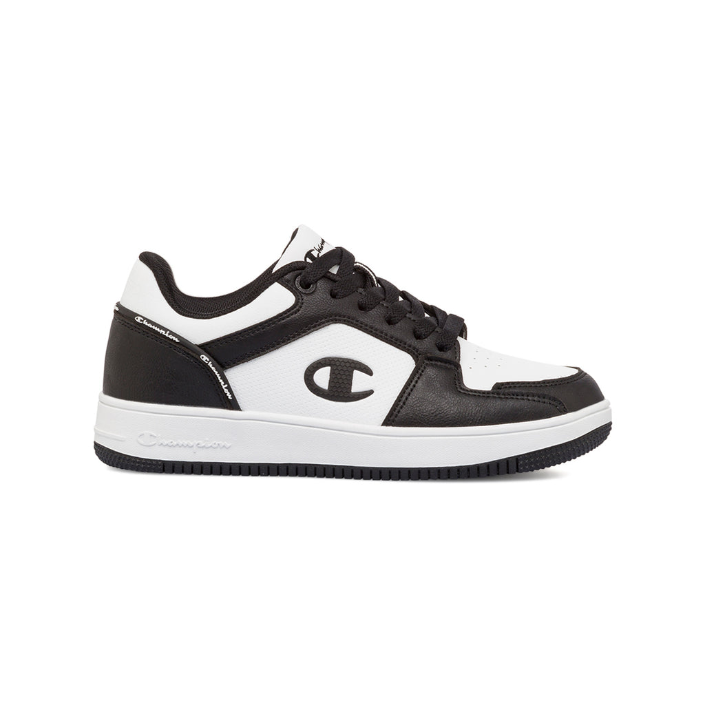 Sneakers bianche e nere da ragazzo con logo Champion RD18 2.0 low