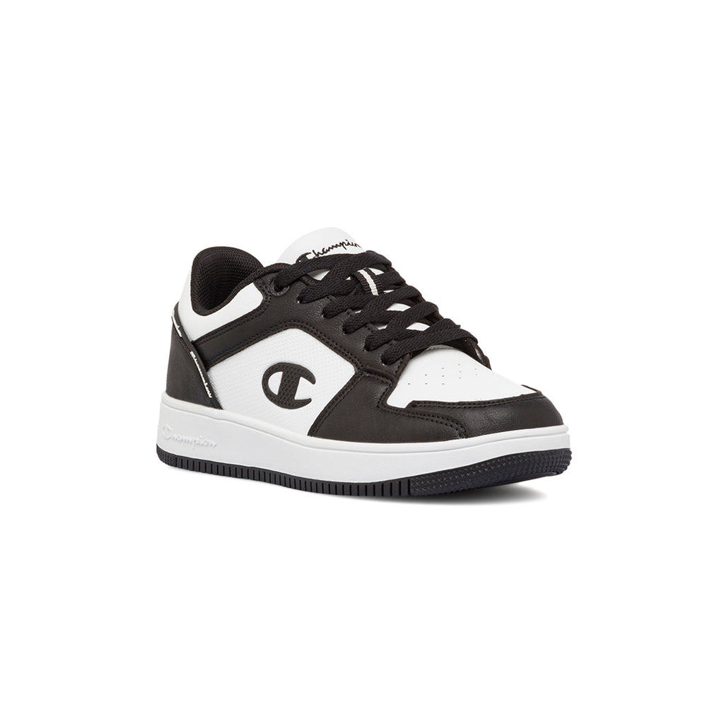 Sneakers bianche e nere da ragazzo con logo Champion RD18 2.0 low
