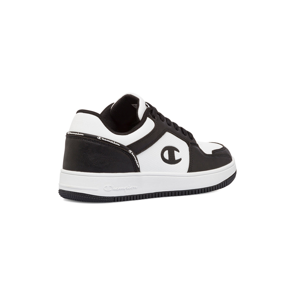 Sneakers bianche e nere da ragazzo con logo Champion RD18 2.0 low