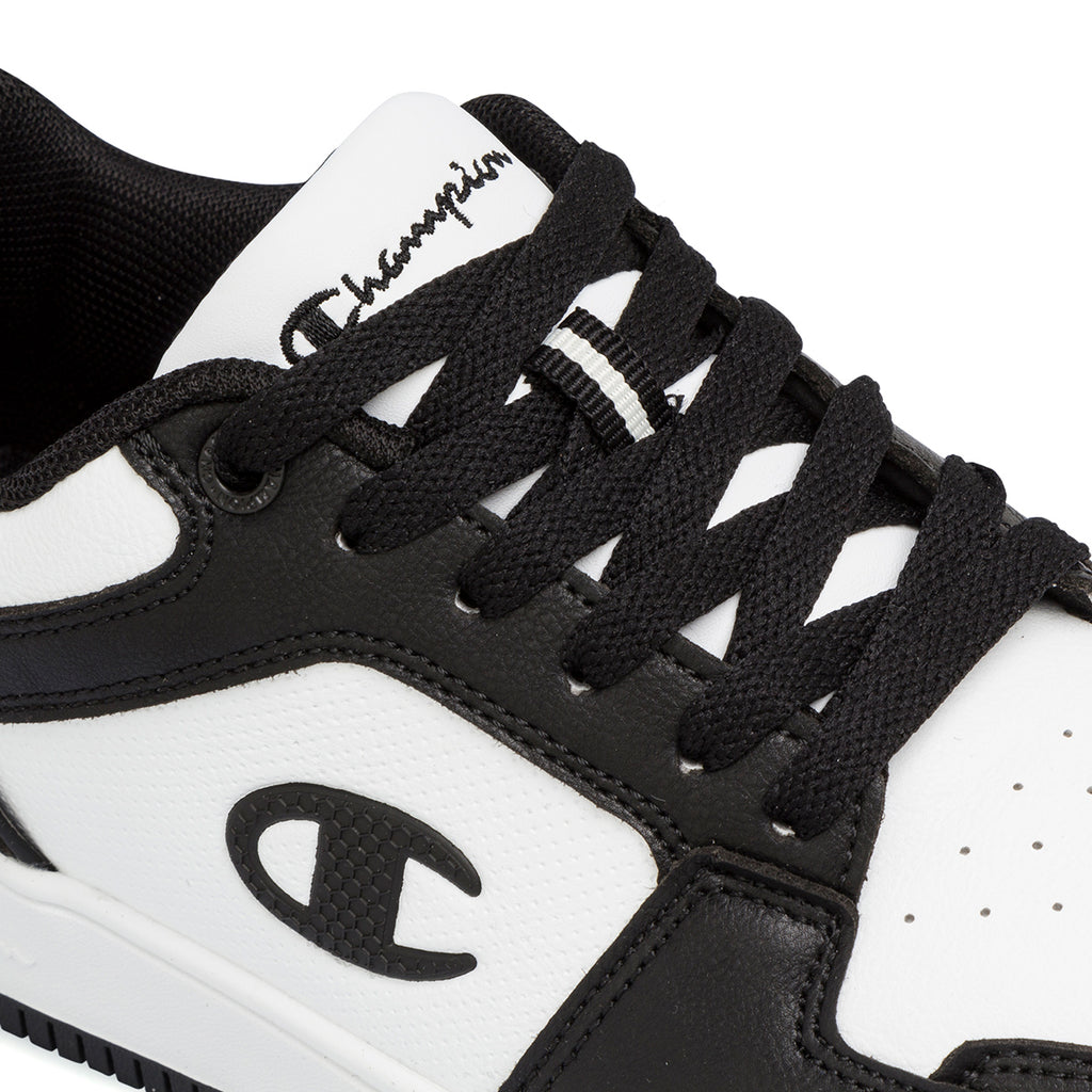 Sneakers bianche e nere da ragazzo con logo Champion RD18 2.0 low