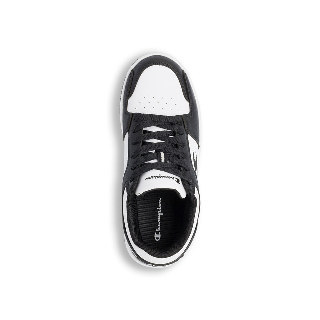 Sneakers bianche e nere da ragazzo con logo Champion RD18 2.0 low