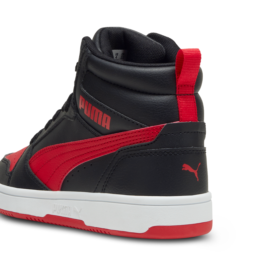Sneakers alte da ragazzo nere con dettagli rossi Puma Rebound V6