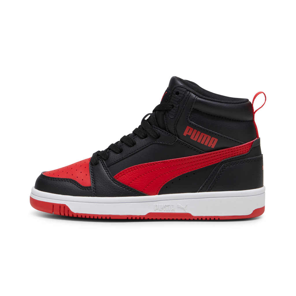 Sneakers alte da ragazzo nere con dettagli rossi Puma Rebound V6