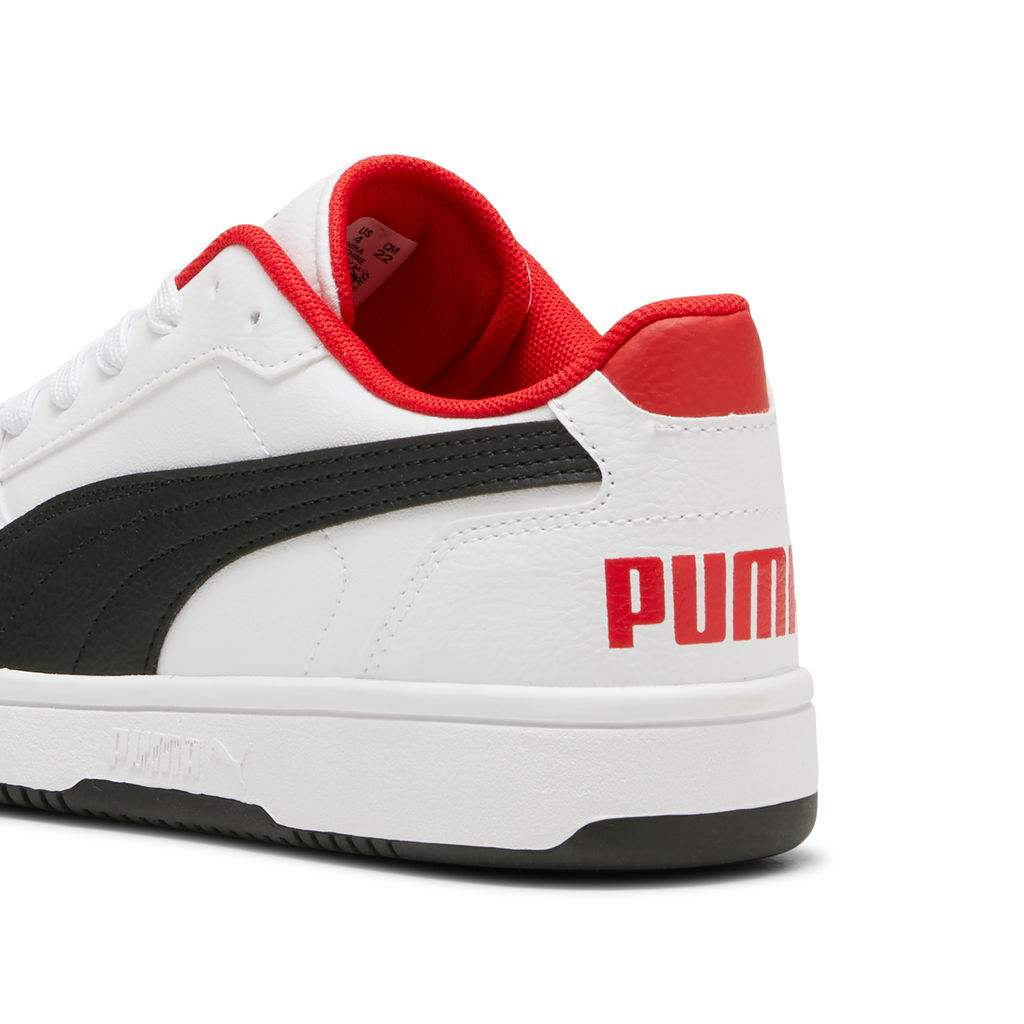 Sneakers da ragazzo bianche con inserti rossi e neri Puma Reb-L