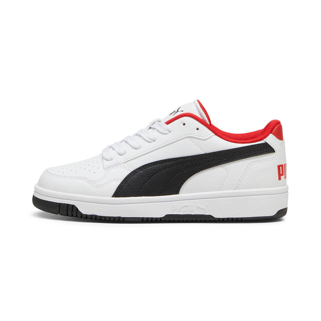 Sneakers da ragazzo bianche con inserti rossi e neri Puma Reb-L