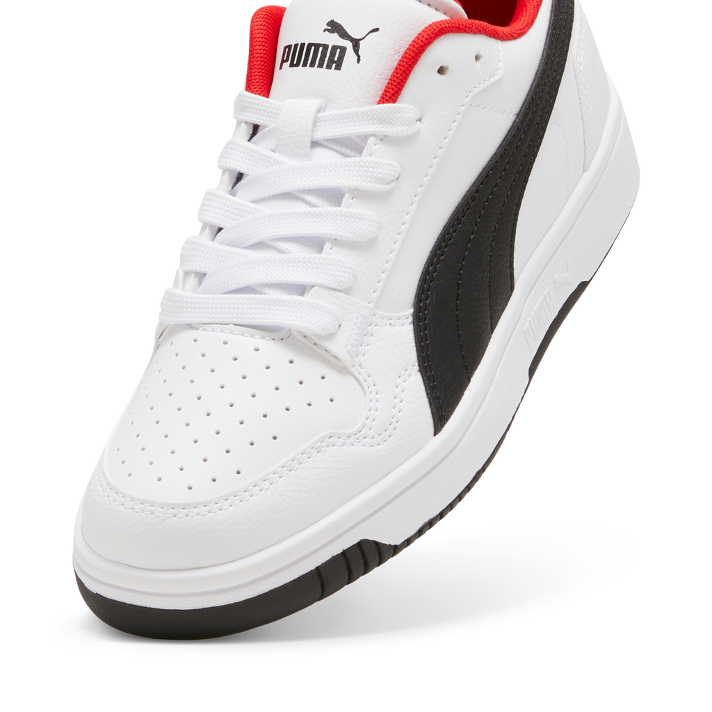 Sneakers da ragazzo bianche con inserti rossi e neri Puma Reb-L
