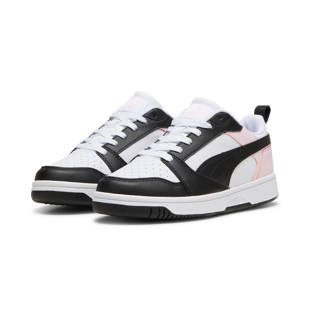 Sneakers da ragazza bianche e nere con dettagli rosa Puma Rebound V6