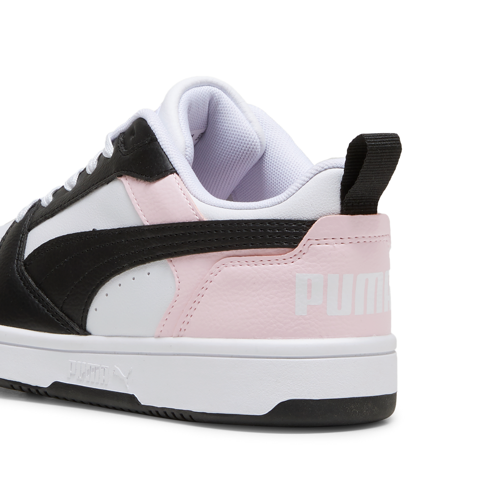 Sneakers da ragazza bianche e nere con dettagli rosa Puma Rebound V6
