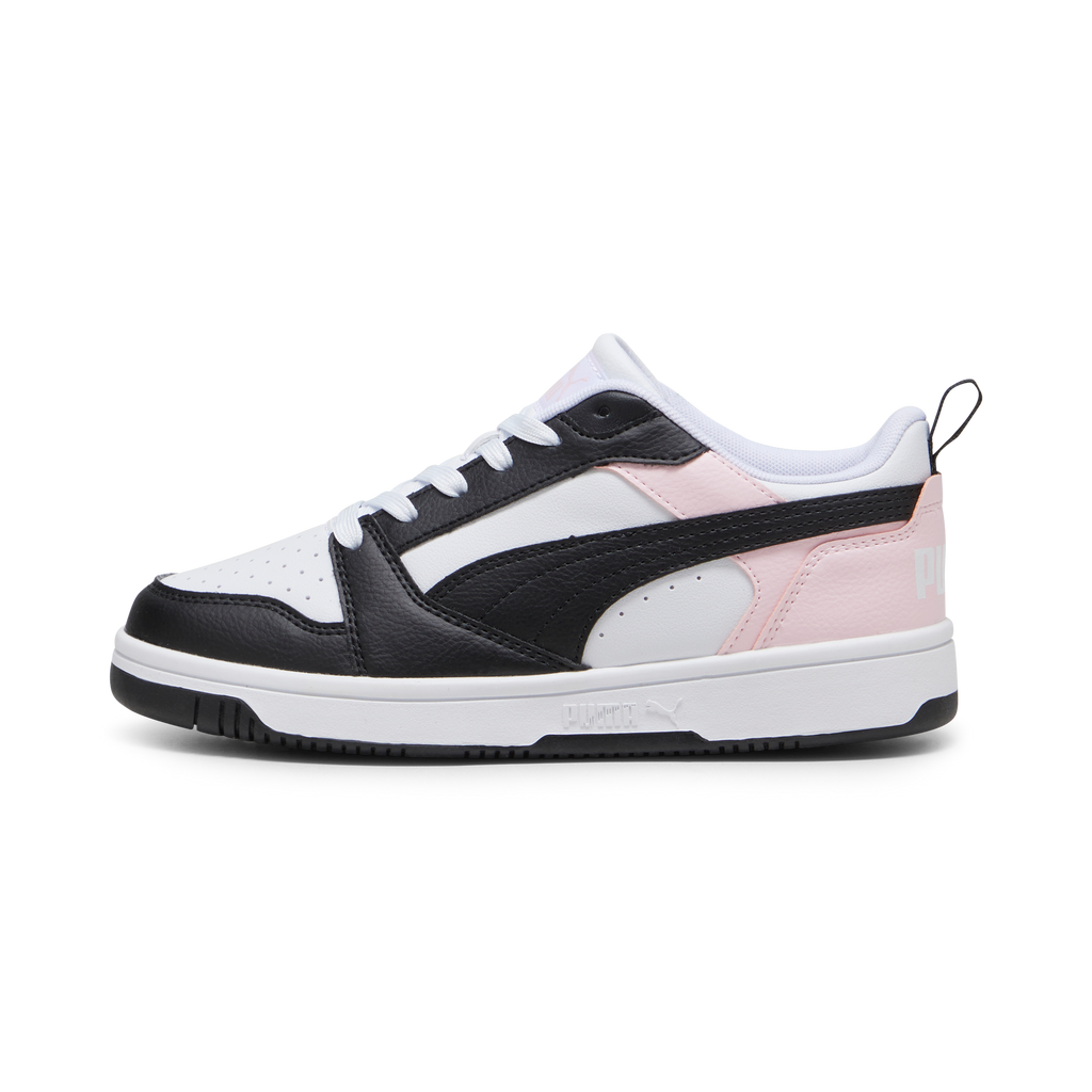 Sneakers da ragazza bianche e nere con dettagli rosa Puma Rebound V6