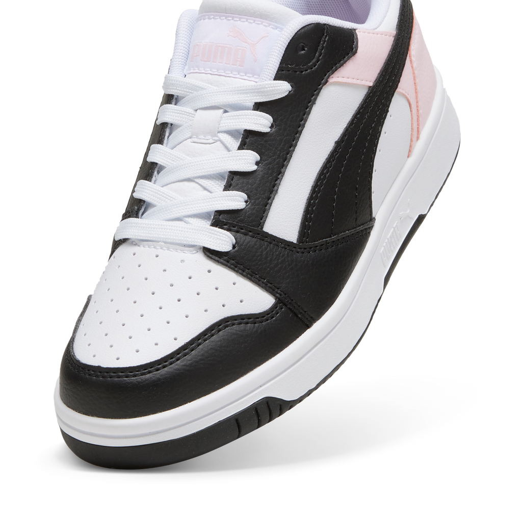 Sneakers da ragazza bianche e nere con dettagli rosa Puma Rebound V6