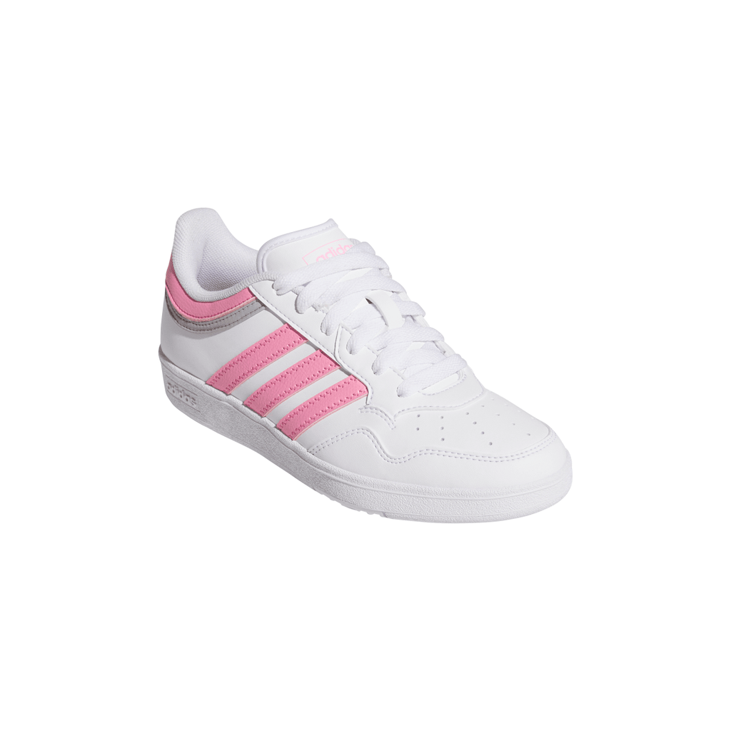 Sneakers bianche con inserti rosa e grigi da Ragazza adidas Hoops 4.0