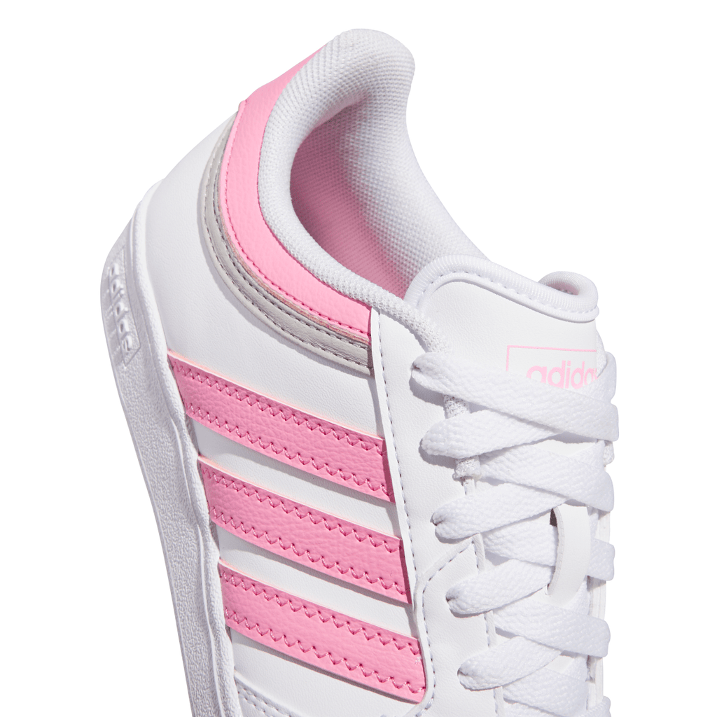 Sneakers bianche con inserti rosa e grigi da Ragazza adidas Hoops 4.0