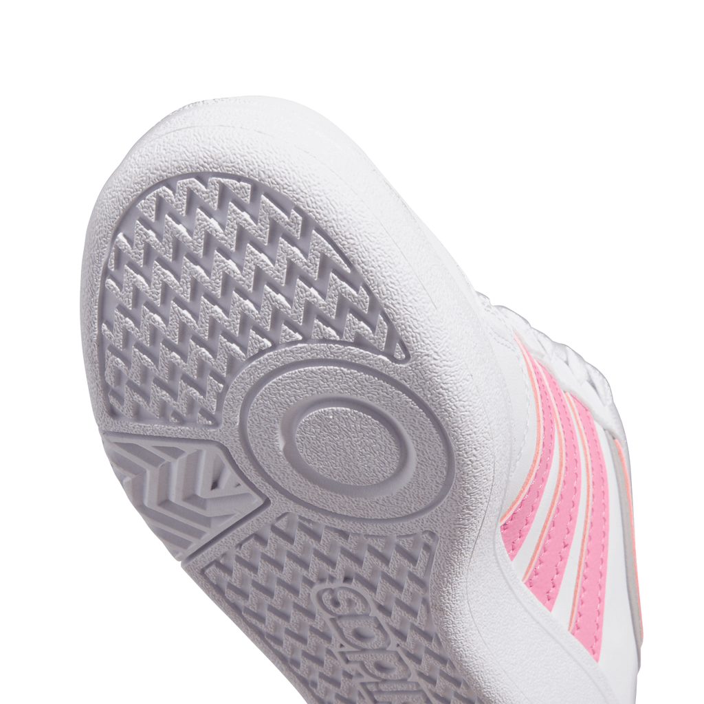 Sneakers bianche con inserti rosa e grigi da Ragazza adidas Hoops 4.0