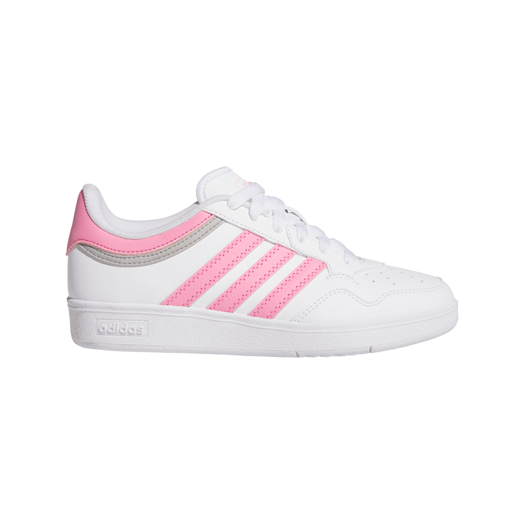 Sneakers bianche con inserti rosa e grigi da Ragazza adidas Hoops 4.0