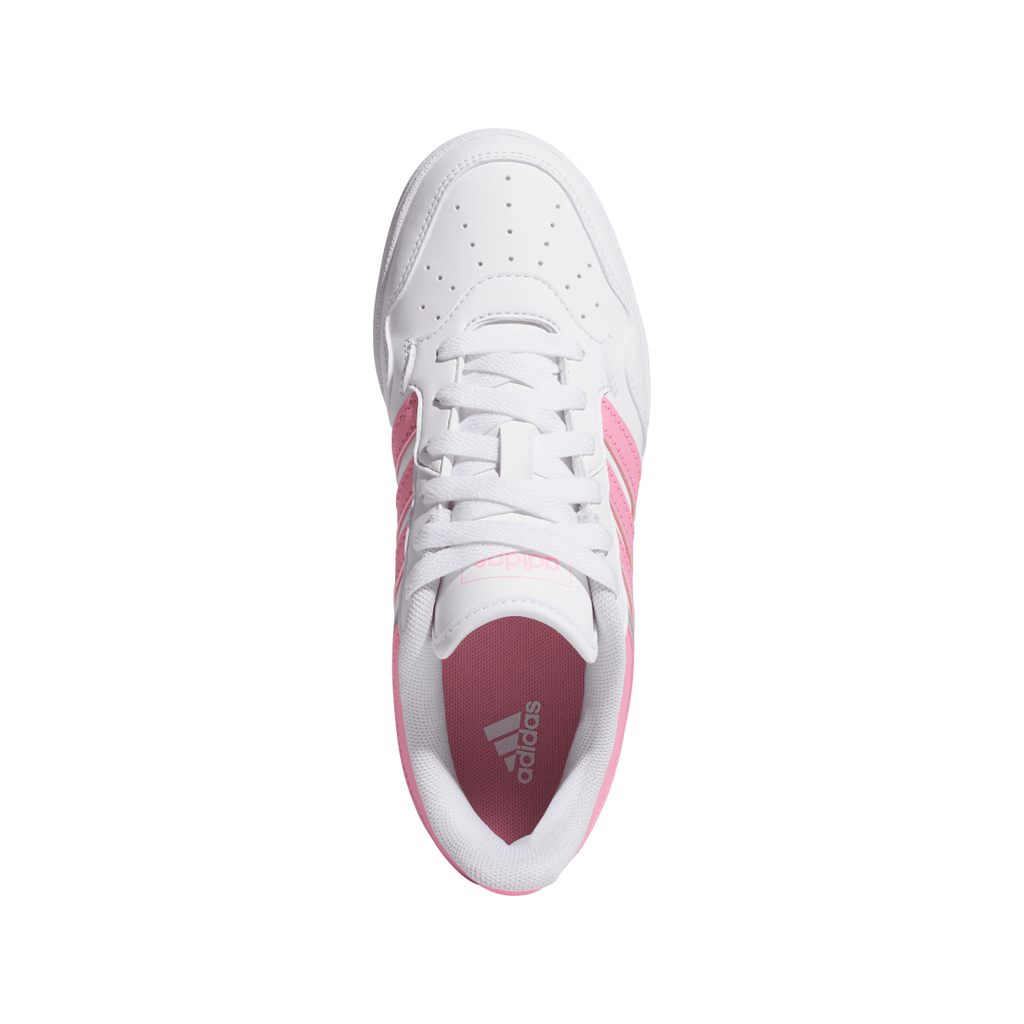 Sneakers bianche con inserti rosa e grigi da Ragazza adidas Hoops 4.0
