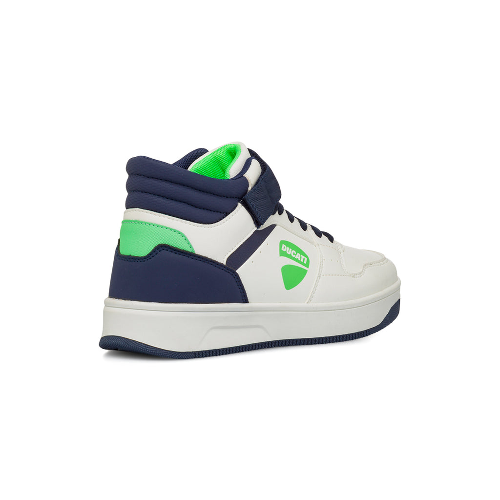 Sneakers alte bianche e blu da Ragazzo con strappo Ducati