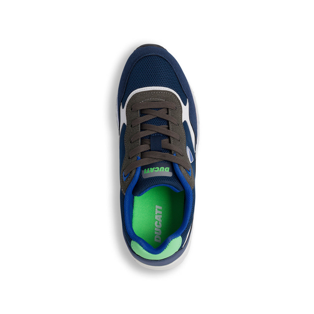 Sneakers blu da ragazzo con ammortizzazione ad aria Ducati