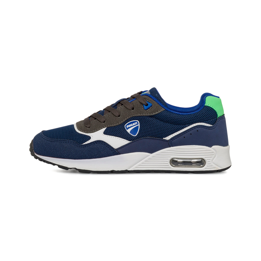 Sneakers blu da ragazzo con ammortizzazione ad aria Ducati